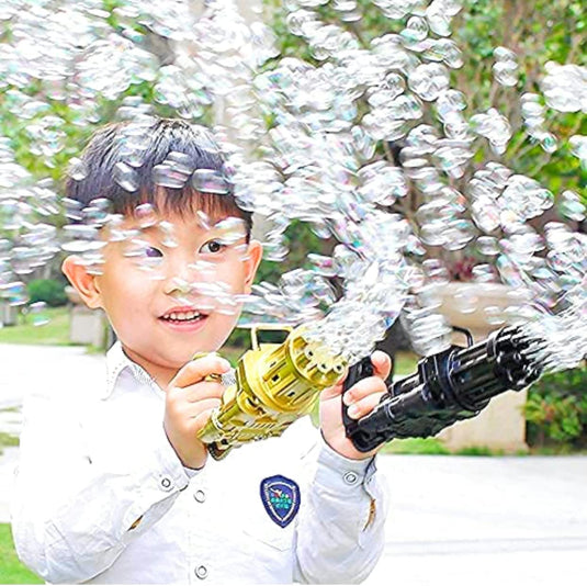 Gatling Automatic Soap Water Bubble Machine For Children Toddlers Indoor Outdoor Wedding Bubble